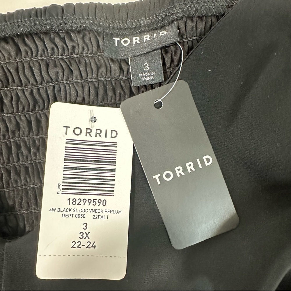 Torrid Foxy Cinched Front Peplum Tank Top Women Size 2X Stretch 22/24 Bl… - Picture 7 of 14